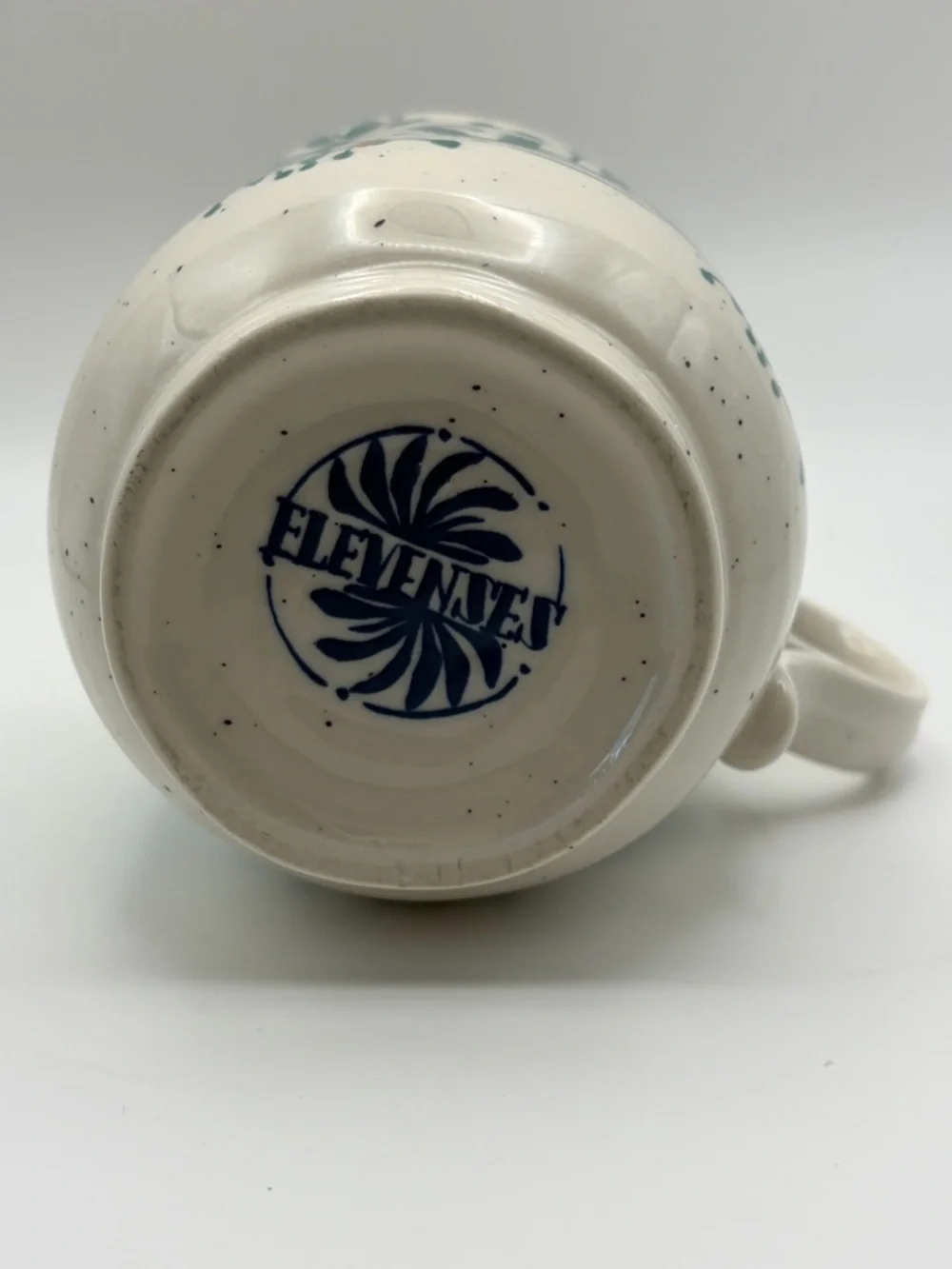 Anthropologie Elevenses Rise & Shine Mug Speckled Boho Floral Stoneware EUC